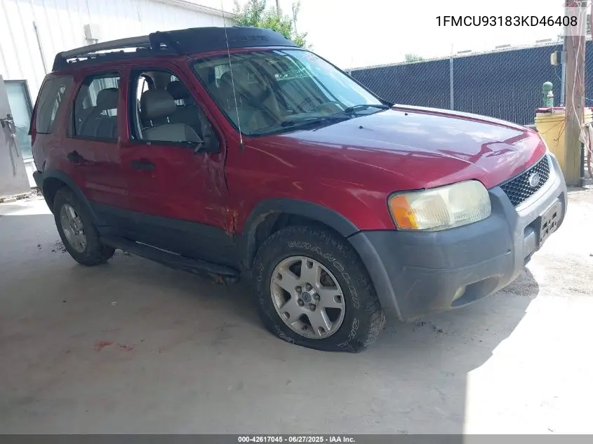 2003 Ford Escape Xlt VIN: 1FMCU93183KD46408 Lot: 42617045