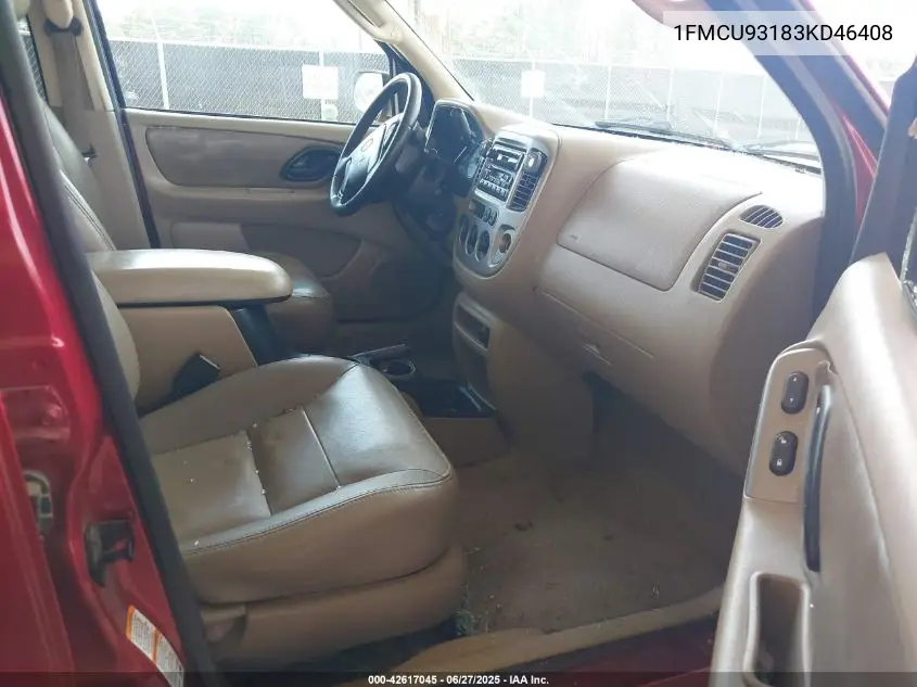 2003 Ford Escape Xlt VIN: 1FMCU93183KD46408 Lot: 42617045
