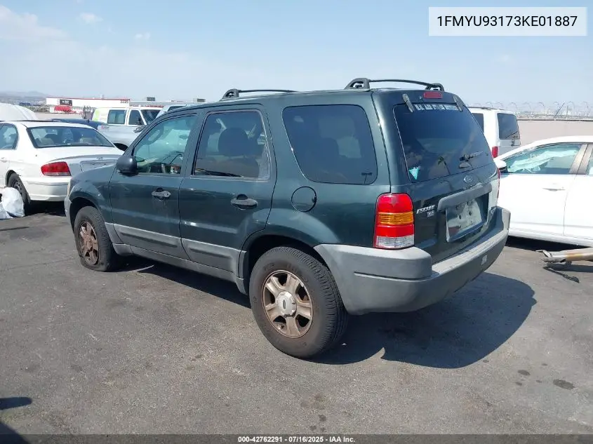 2003 Ford Escape Xlt VIN: 1FMYU93173KE01887 Lot: 42762291