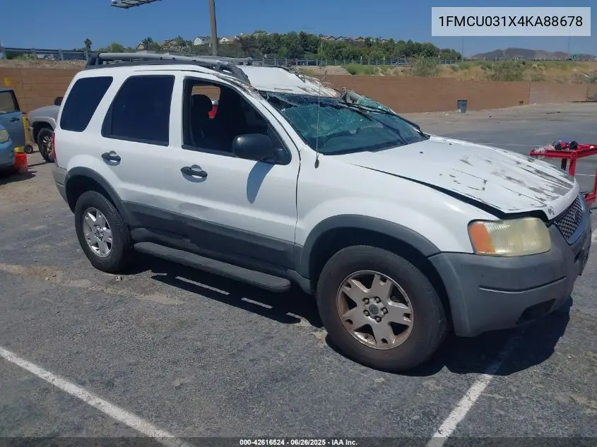 2004 Ford Escape Xlt VIN: 1FMCU031X4KA88678 Lot: 42616524