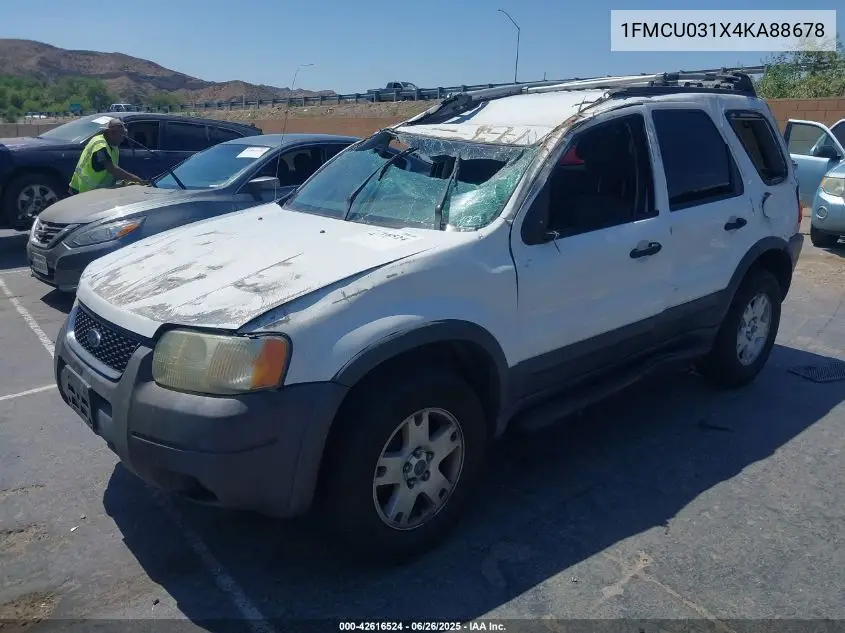 2004 Ford Escape Xlt VIN: 1FMCU031X4KA88678 Lot: 42616524