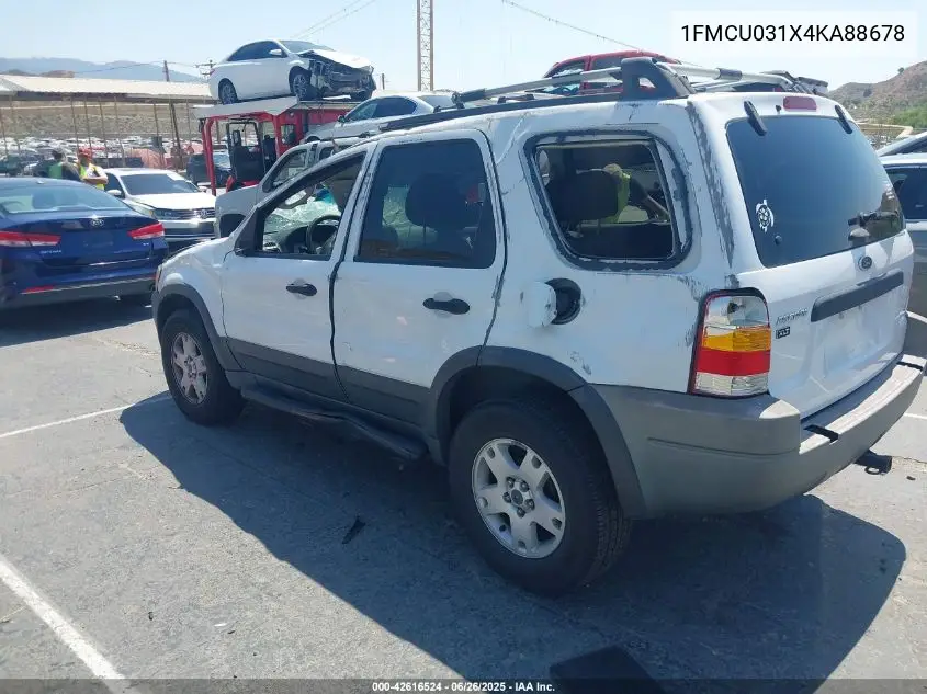 2004 Ford Escape Xlt VIN: 1FMCU031X4KA88678 Lot: 42616524