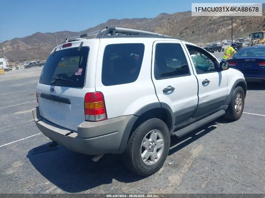 2004 Ford Escape Xlt VIN: 1FMCU031X4KA88678 Lot: 42616524