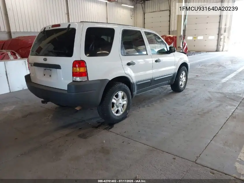 2004 Ford Escape Xlt VIN: 1FMCU93164DA20239 Lot: 42761402