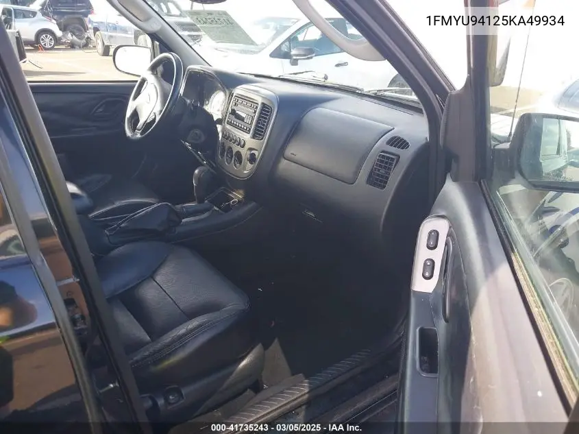 2005 Ford Escape Limited VIN: 1FMYU94125KA49934 Lot: 41735243