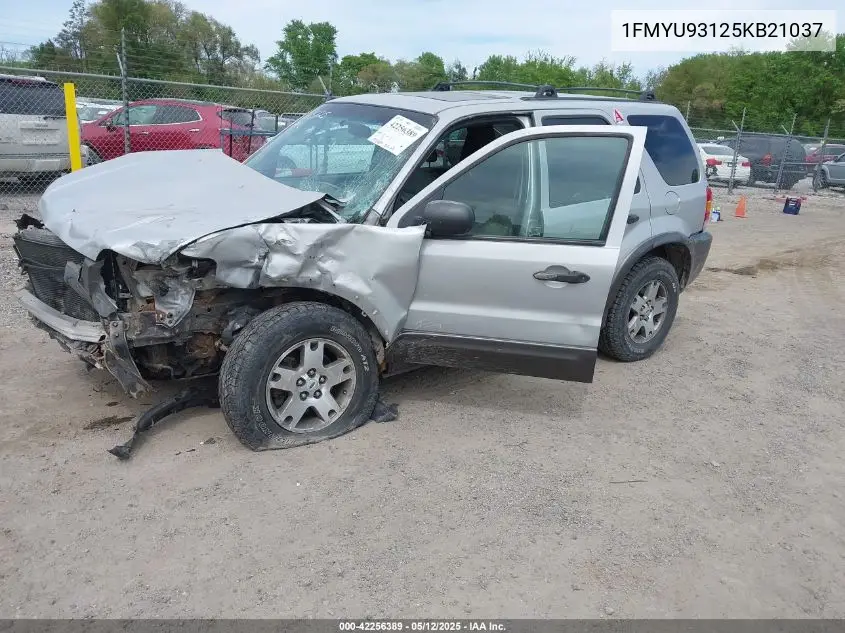 2005 Ford Escape Xlt VIN: 1FMYU93125KB21037 Lot: 42256389