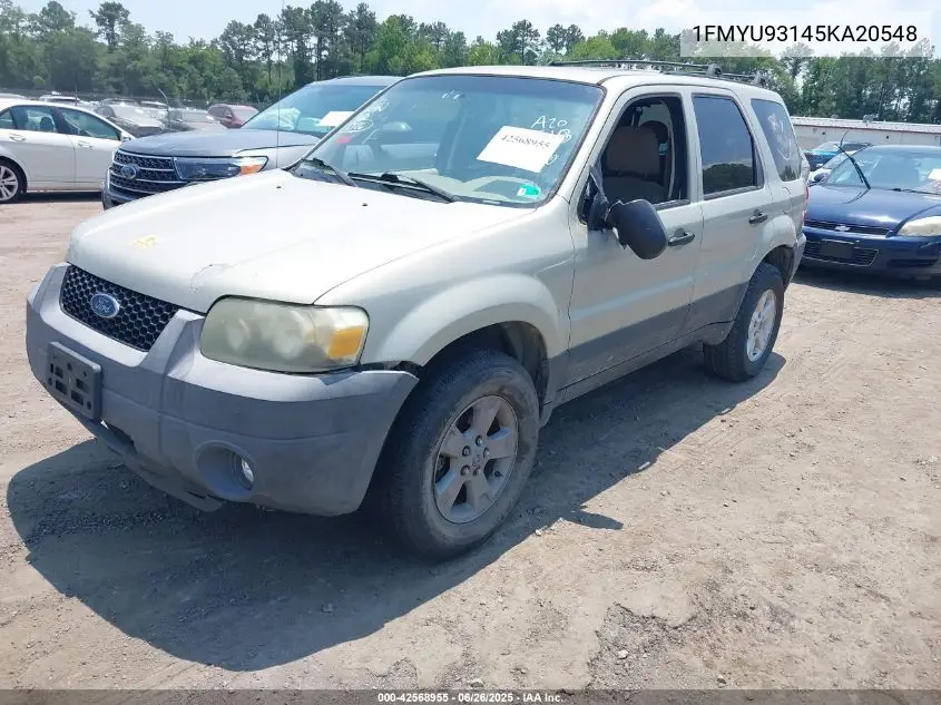 2005 Ford Escape Xlt VIN: 1FMYU93145KA20548 Lot: 42568955