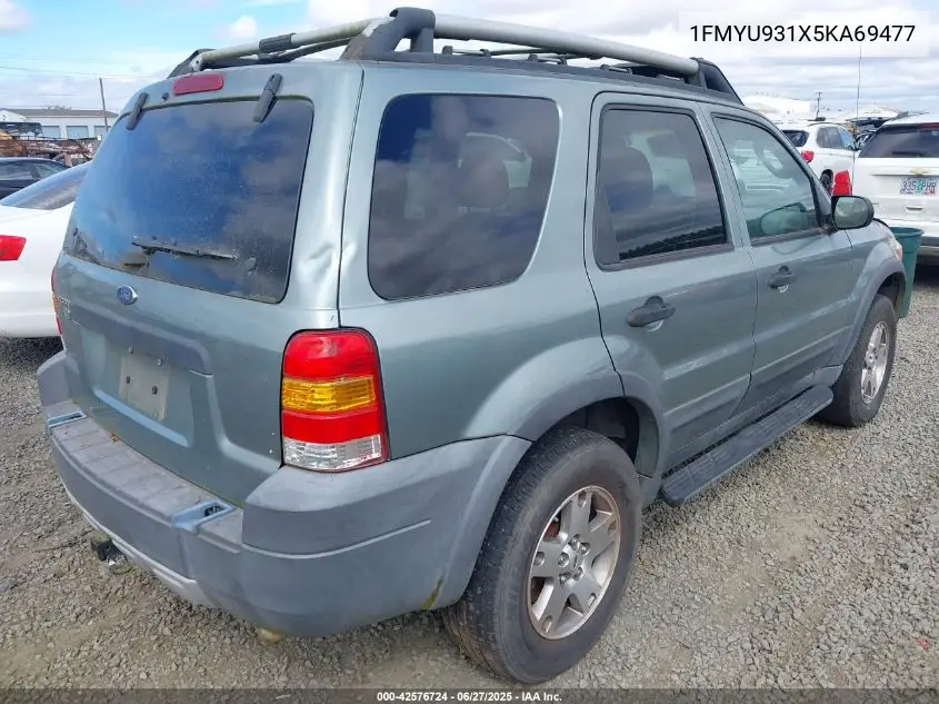 2005 Ford Escape Xlt VIN: 1FMYU931X5KA69477 Lot: 42576724