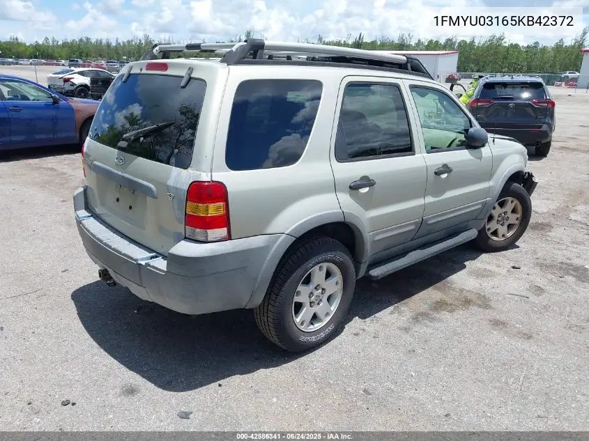 2005 Ford Escape Xlt VIN: 1FMYU03165KB42372 Lot: 42586341