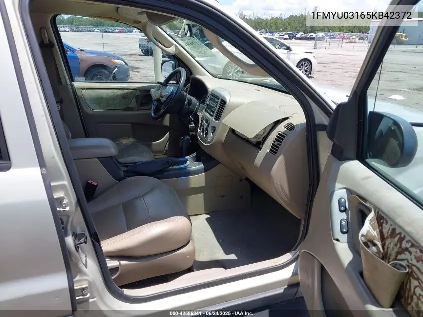 2005 Ford Escape Xlt VIN: 1FMYU03165KB42372 Lot: 42586341