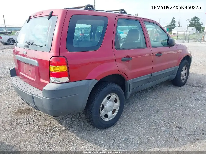 2005 Ford Escape Xls VIN: 1FMYU92ZX5KB50325 Lot: 42610977
