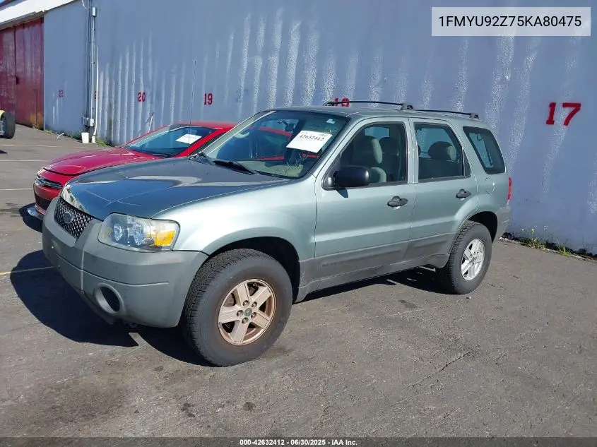 2005 Ford Escape Xls VIN: 1FMYU92Z75KA80475 Lot: 42632412