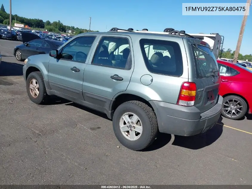 2005 Ford Escape Xls VIN: 1FMYU92Z75KA80475 Lot: 42632412