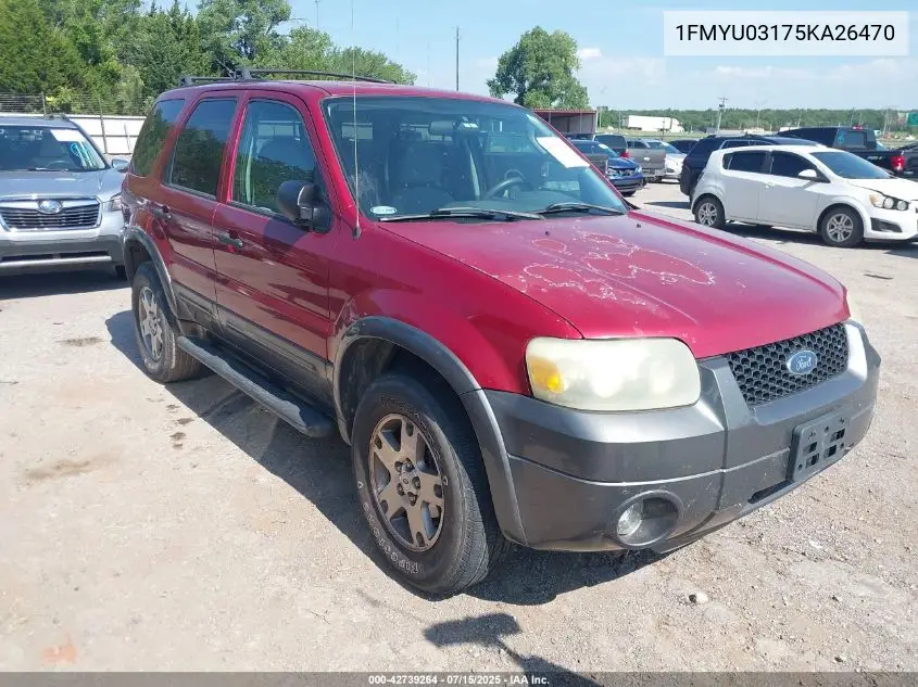 2005 Ford Escape Xlt VIN: 1FMYU03175KA26470 Lot: 42739264
