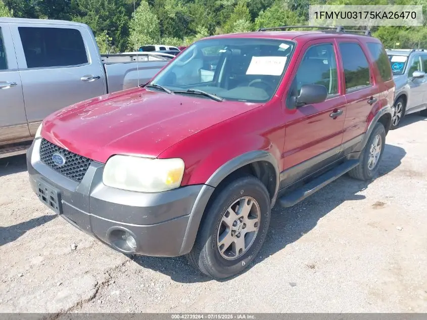 2005 Ford Escape Xlt VIN: 1FMYU03175KA26470 Lot: 42739264
