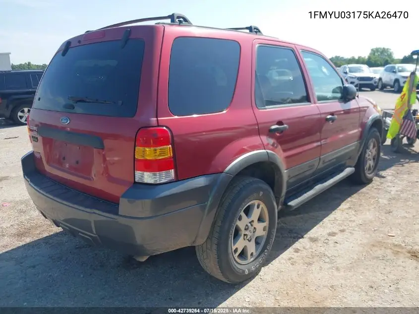 2005 Ford Escape Xlt VIN: 1FMYU03175KA26470 Lot: 42739264