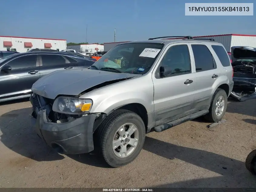 2005 Ford Escape Xlt VIN: 1FMYU03155KB41813 Lot: 42753812