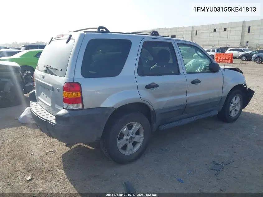 2005 Ford Escape Xlt VIN: 1FMYU03155KB41813 Lot: 42753812