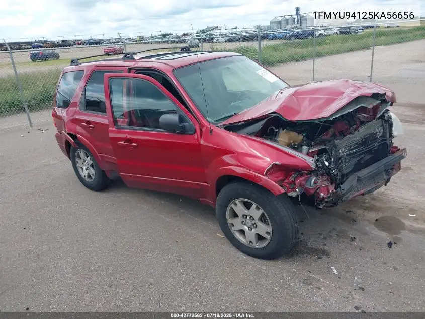 2005 Ford Escape Limited VIN: 1FMYU94125KA56656 Lot: 42772562