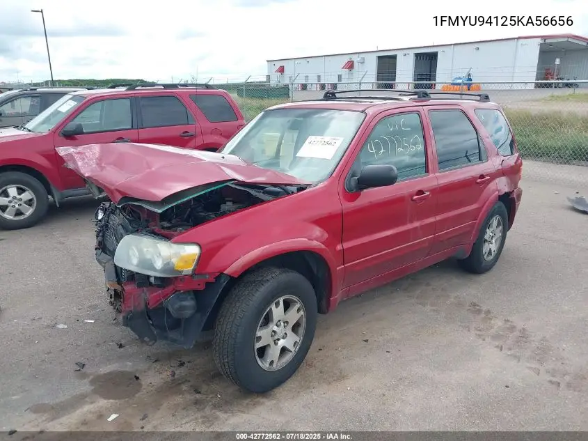 2005 Ford Escape Limited VIN: 1FMYU94125KA56656 Lot: 42772562