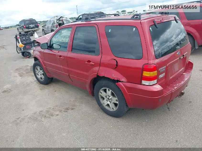 2005 Ford Escape Limited VIN: 1FMYU94125KA56656 Lot: 42772562
