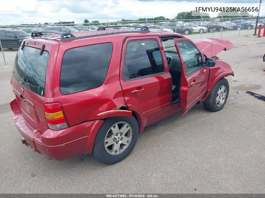 2005 Ford Escape Limited VIN: 1FMYU94125KA56656 Lot: 42772562