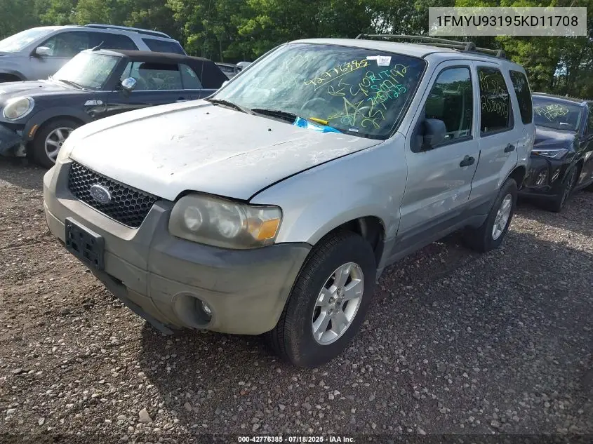 2005 Ford Escape Xlt VIN: 1FMYU93195KD11708 Lot: 42776385