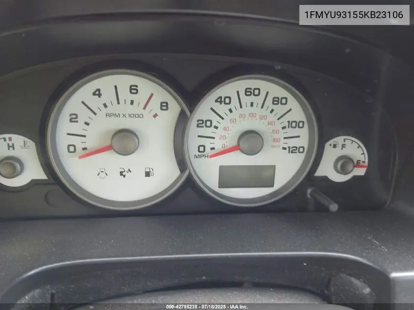 2005 Ford Escape Xlt VIN: 1FMYU93155KB23106 Lot: 42785235