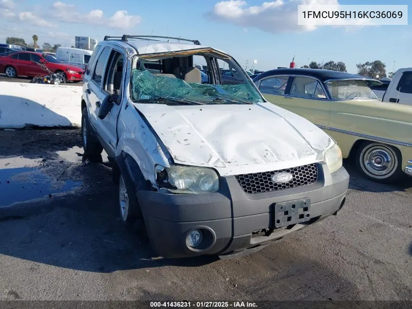 2006 Ford Escape Hybrid VIN: 1FMCU95H16KC36069 Lot: 41436231