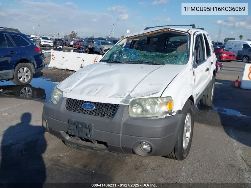 2006 Ford Escape Hybrid VIN: 1FMCU95H16KC36069 Lot: 41436231