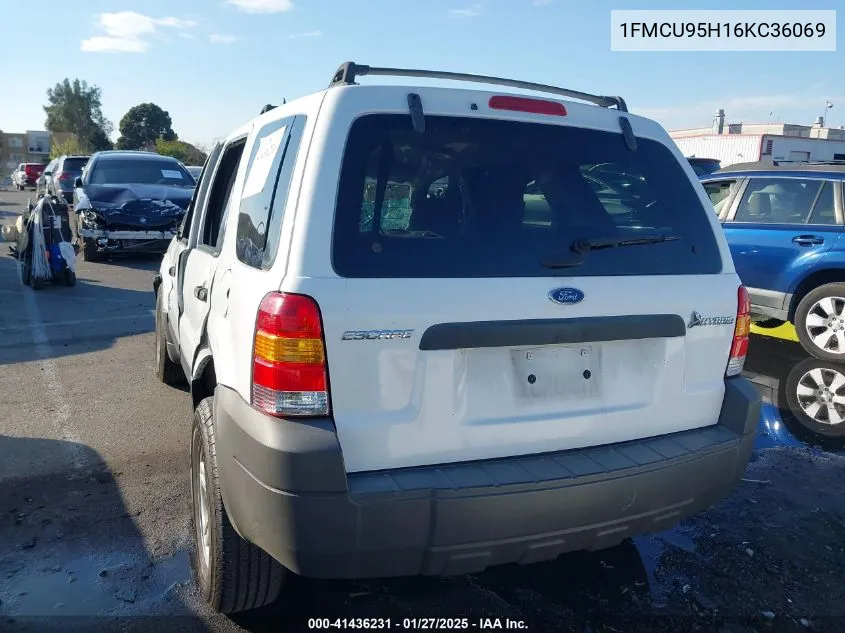 2006 Ford Escape Hybrid VIN: 1FMCU95H16KC36069 Lot: 41436231