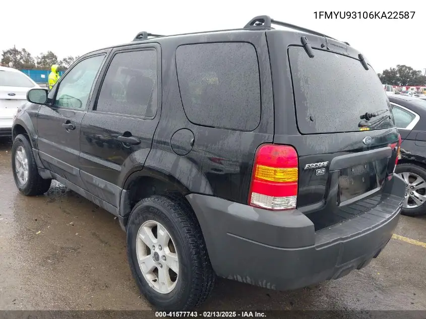 2006 Ford Escape Xlt/Xlt Sport VIN: 1FMYU93106KA22587 Lot: 41577743