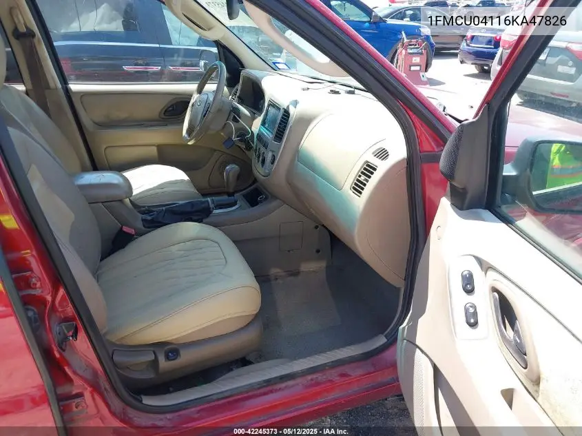2006 Ford Escape Limited VIN: 1FMCU04116KA47826 Lot: 42245373