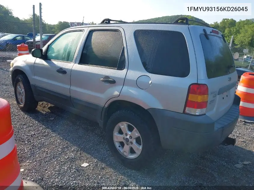 2006 Ford Escape Xlt/Xlt Sport VIN: 1FMYU93156KD26045 Lot: 42503718