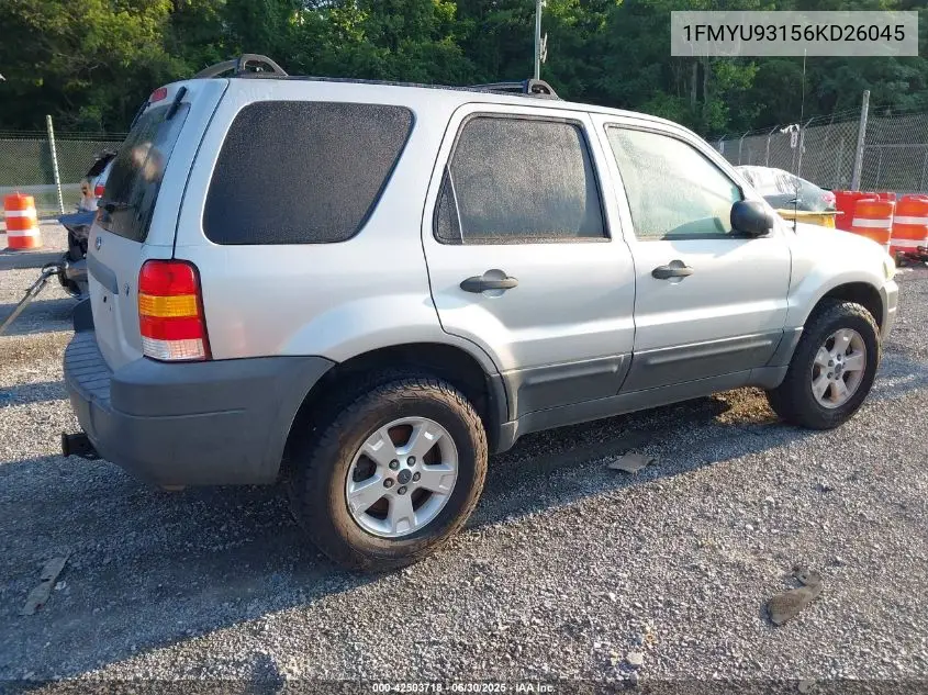 2006 Ford Escape Xlt/Xlt Sport VIN: 1FMYU93156KD26045 Lot: 42503718