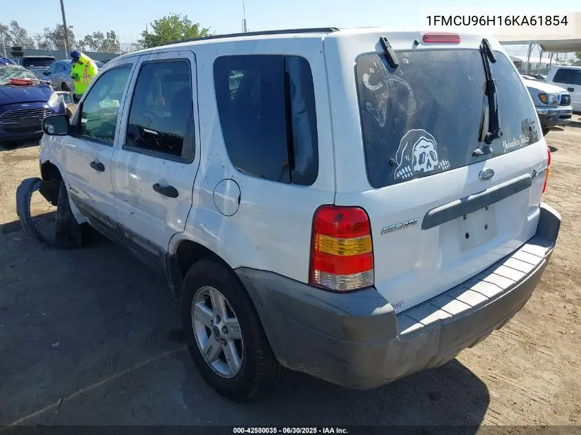 2006 Ford Escape Hybrid VIN: 1FMCU96H16KA61854 Lot: 42580035