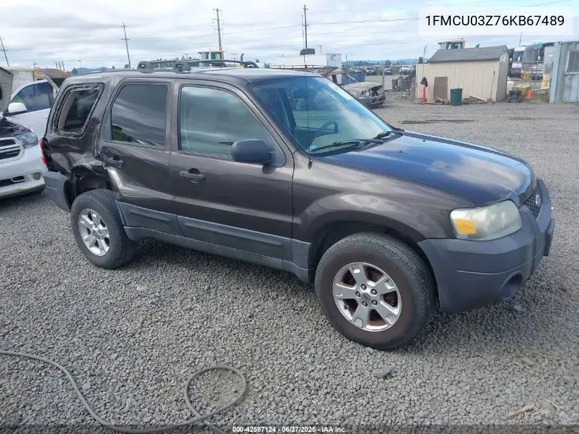 2006 Ford Escape Xlt VIN: 1FMCU03Z76KB67489 Lot: 42587124