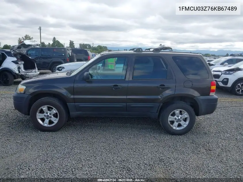 2006 Ford Escape Xlt VIN: 1FMCU03Z76KB67489 Lot: 42587124