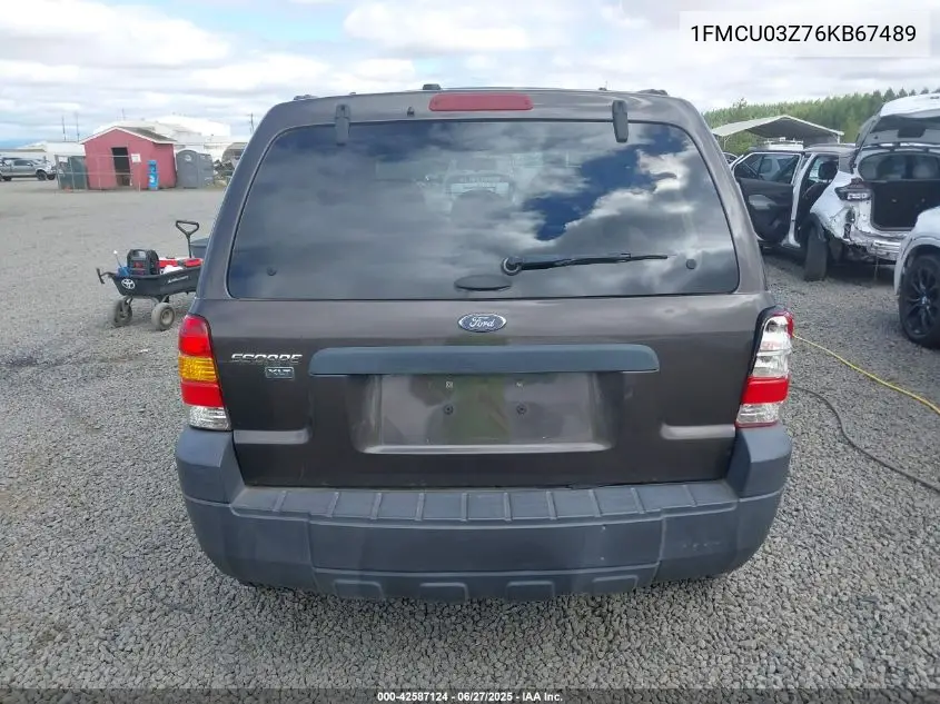 2006 Ford Escape Xlt VIN: 1FMCU03Z76KB67489 Lot: 42587124