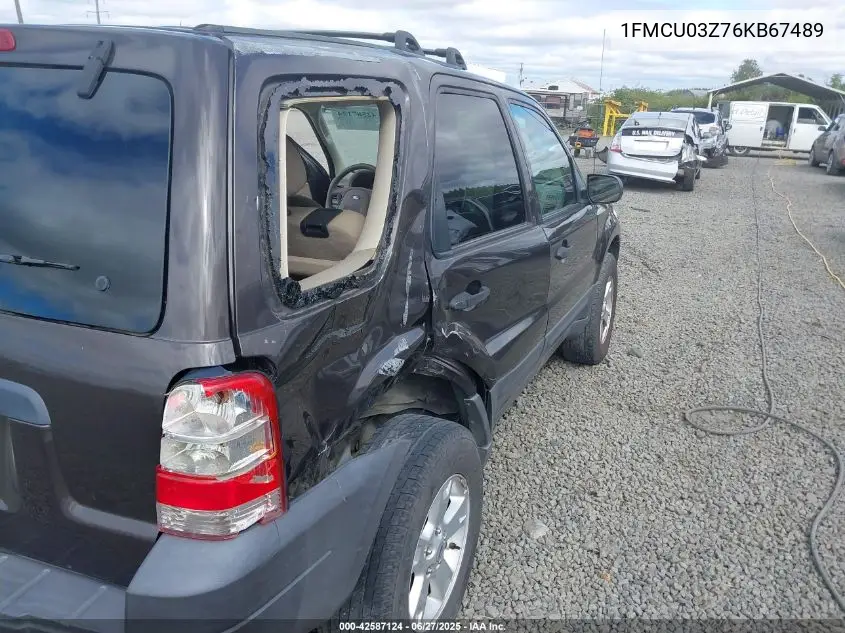 2006 Ford Escape Xlt VIN: 1FMCU03Z76KB67489 Lot: 42587124