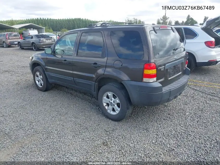 2006 Ford Escape Xlt VIN: 1FMCU03Z76KB67489 Lot: 42587124