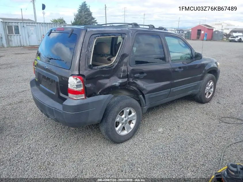 2006 Ford Escape Xlt VIN: 1FMCU03Z76KB67489 Lot: 42587124