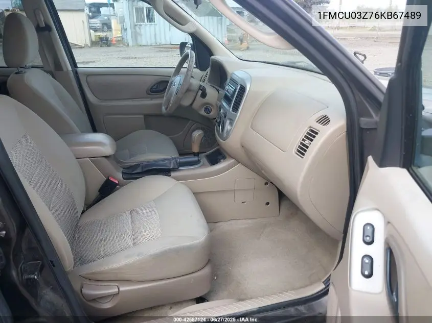 2006 Ford Escape Xlt VIN: 1FMCU03Z76KB67489 Lot: 42587124