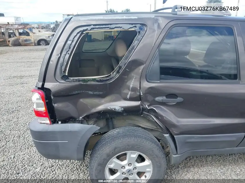 2006 Ford Escape Xlt VIN: 1FMCU03Z76KB67489 Lot: 42587124