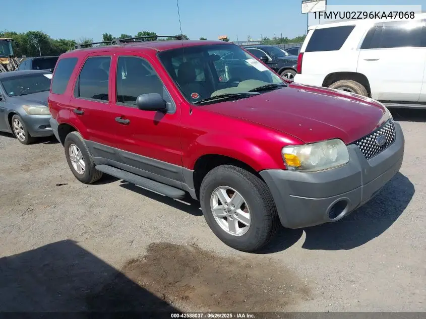 2006 Ford Escape Xls/Xls Manual VIN: 1FMYU02Z96KA47068 Lot: 42588037