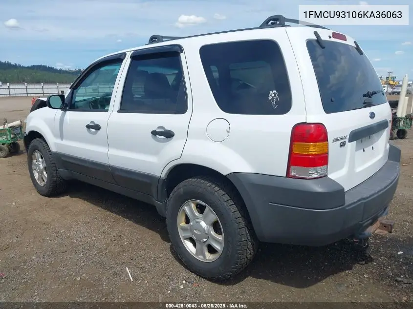 2006 Ford Escape Xlt/Xlt Sport VIN: 1FMCU93106KA36063 Lot: 42610043