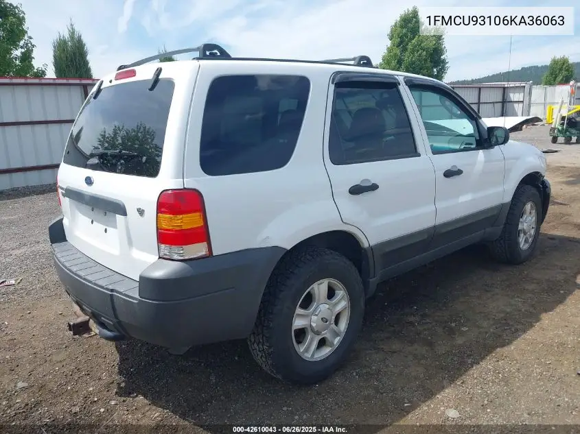 2006 Ford Escape Xlt/Xlt Sport VIN: 1FMCU93106KA36063 Lot: 42610043