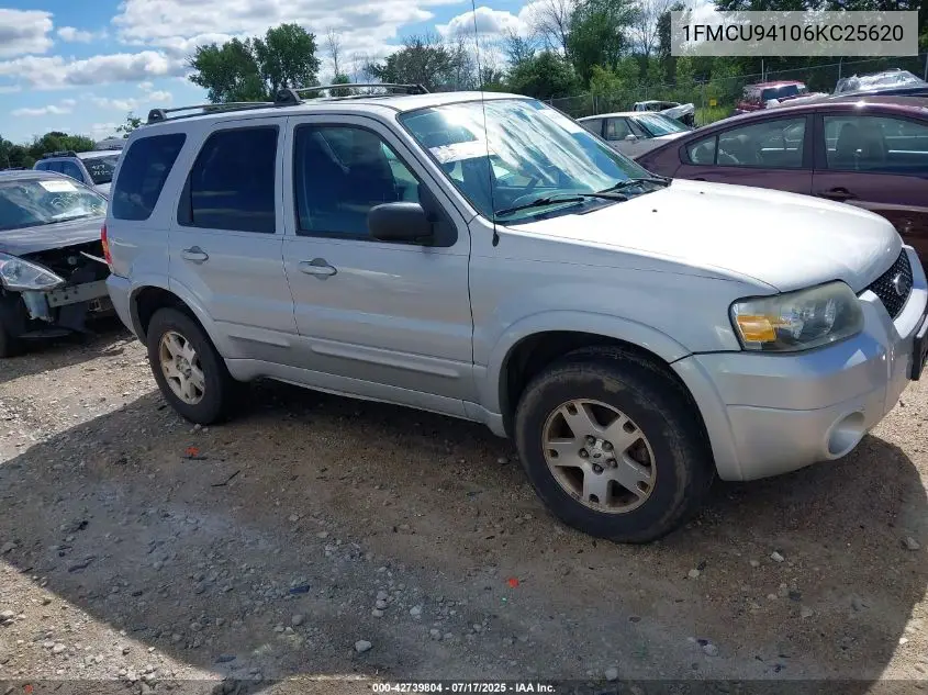 2006 Ford Escape Limited VIN: 1FMCU94106KC25620 Lot: 42739804