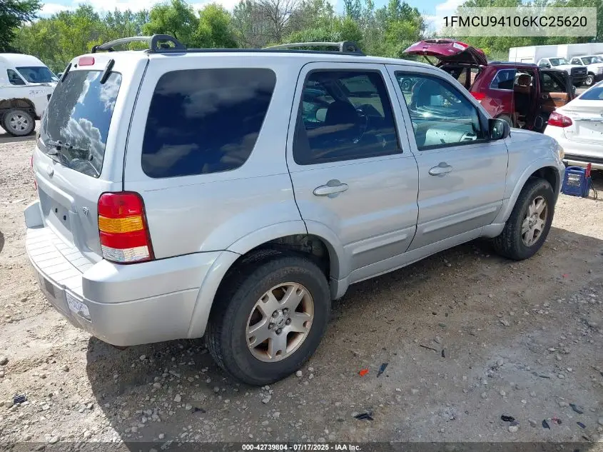 2006 Ford Escape Limited VIN: 1FMCU94106KC25620 Lot: 42739804