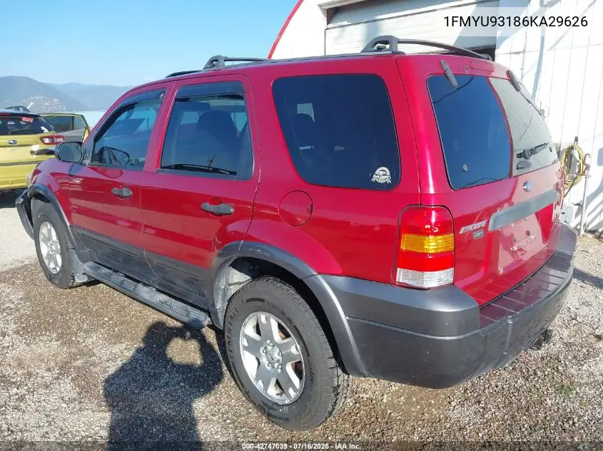 2006 Ford Escape Xlt/Xlt Sport VIN: 1FMYU93186KA29626 Lot: 42747039